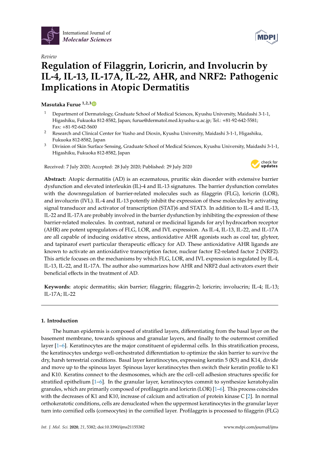 Regulation of Filaggrin, Loricrin, and Involucrin by IL-4, IL-13, IL-17A, IL-22, AHR, and NRF2: Pathogenic Implications in Atopic Dermatitis