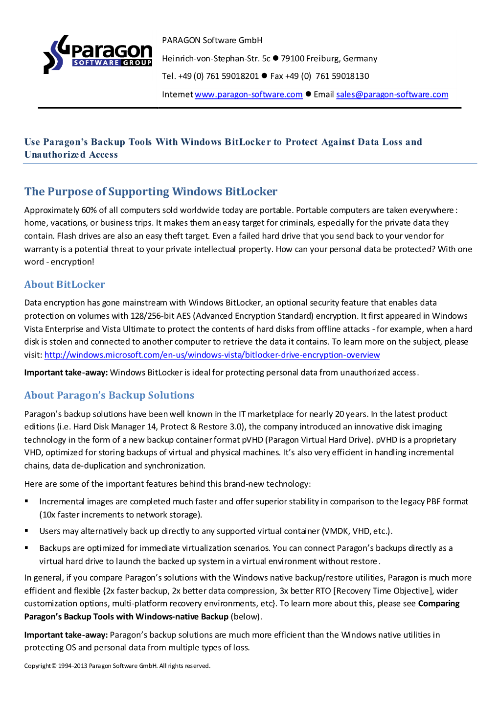 The Purpose of Supporting Windows Bitlocker Approximately 60% of All Computers Sold Worldwide Today Are Portable