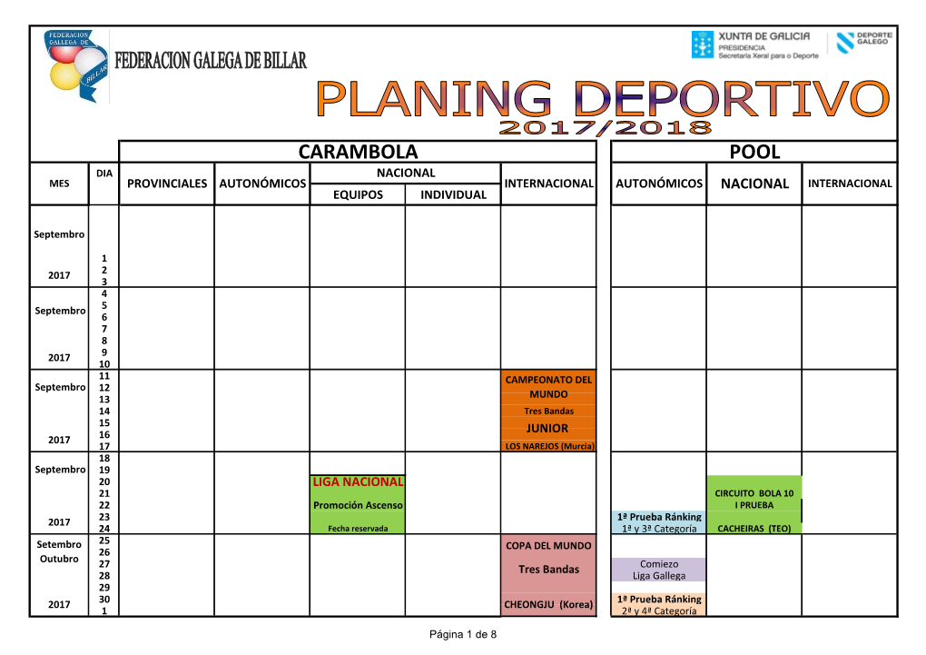 Calendario Deportivo 2017-2018