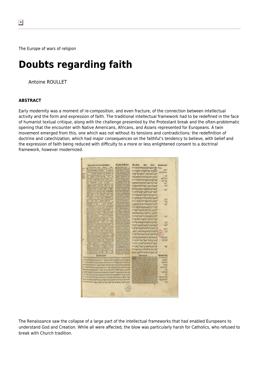 Doubts Regarding Faith