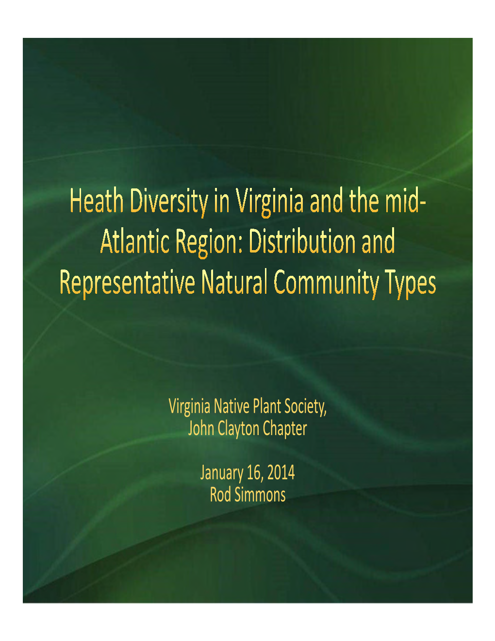 Heath Diversity in Virgina