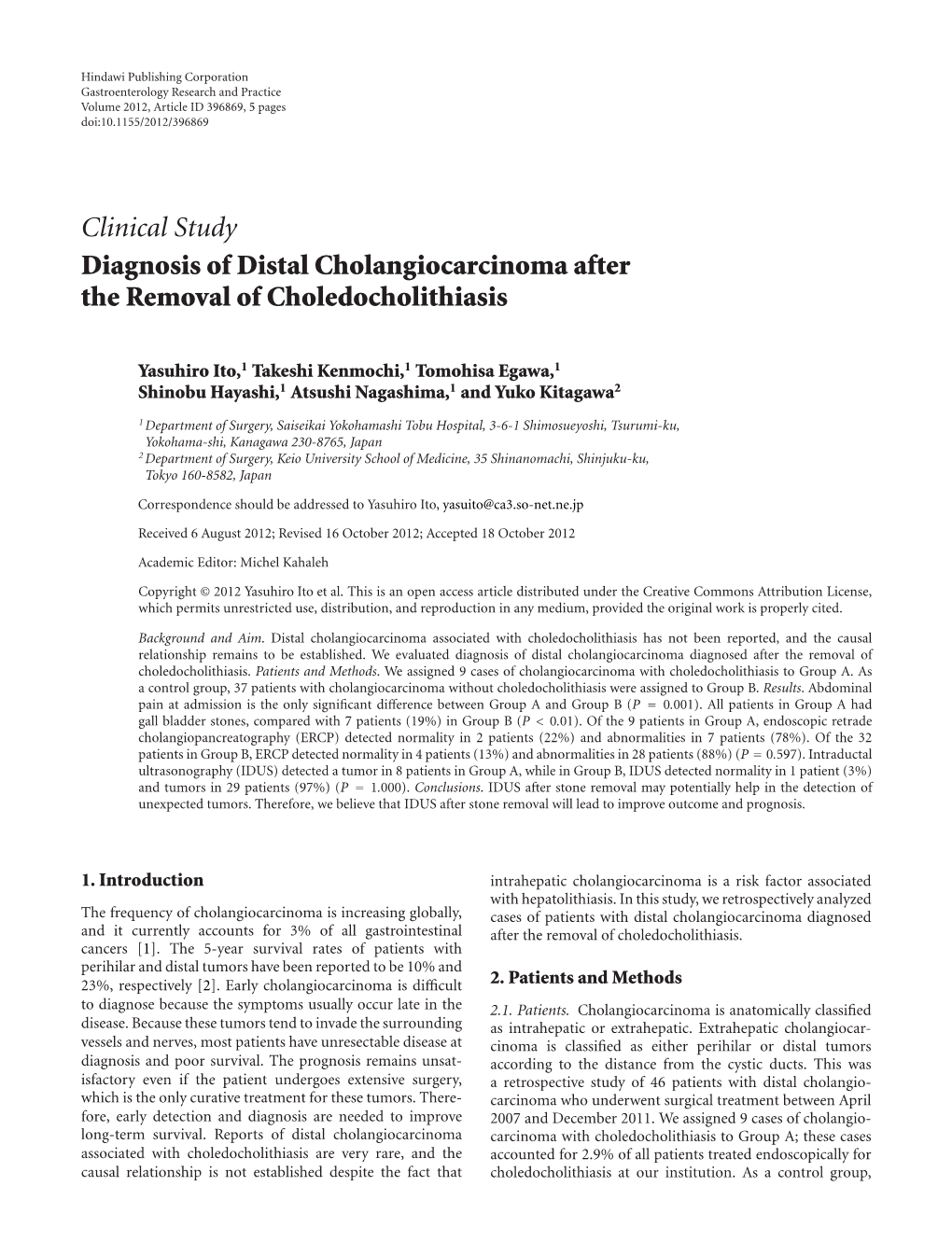 Diagnosis of Distal Cholangiocarcinoma After the Removal of Choledocholithiasis