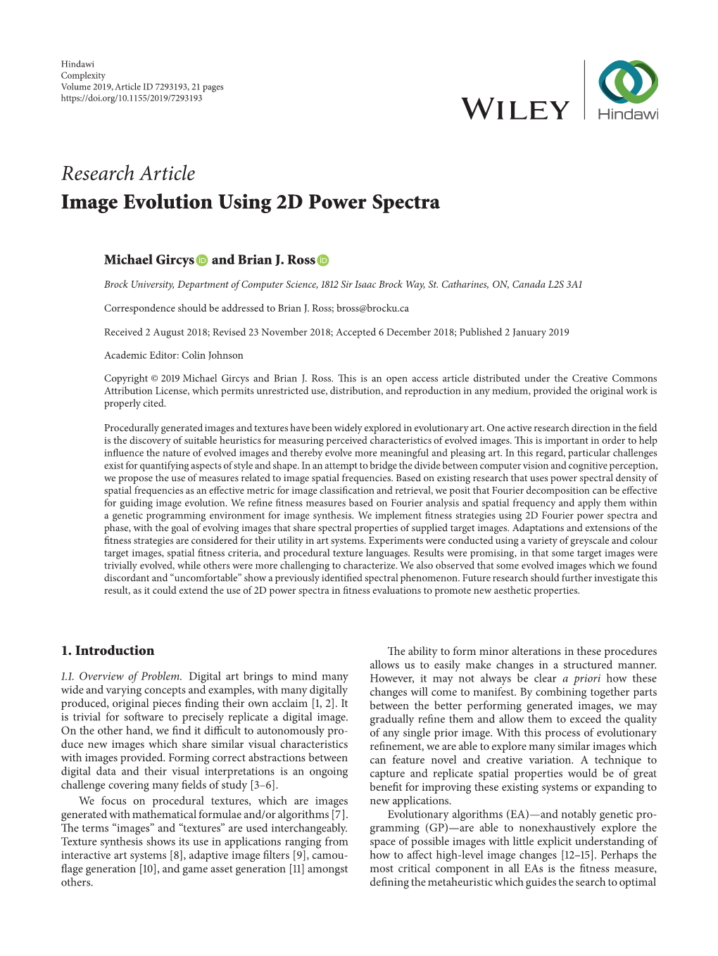 Image Evolution Using 2D Power Spectra