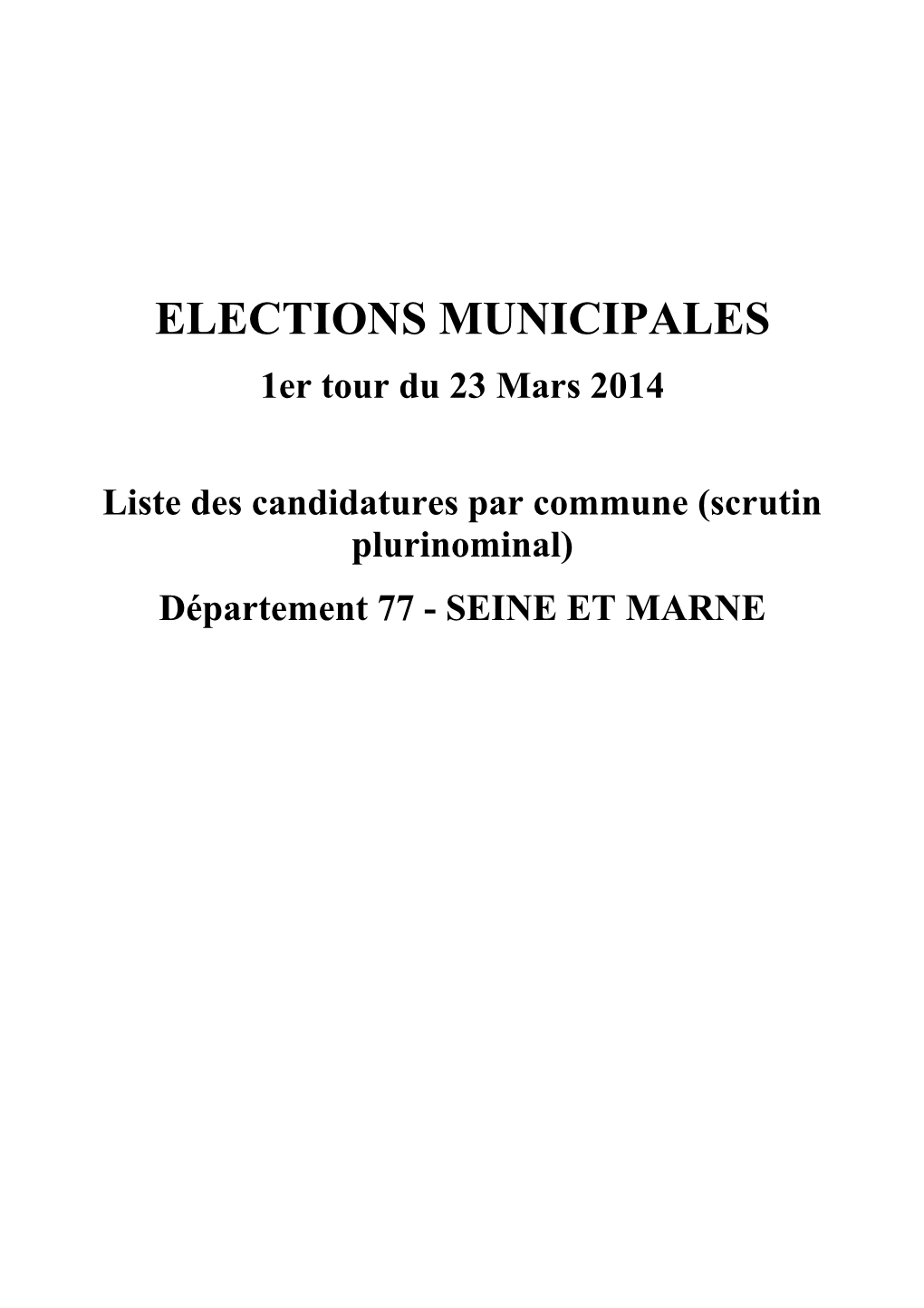 Etat Des Candidatures Arrdt Meaux Communes