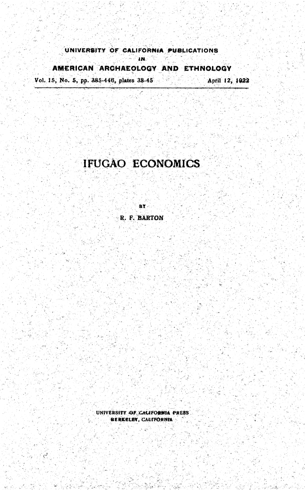 Ifugag Economics