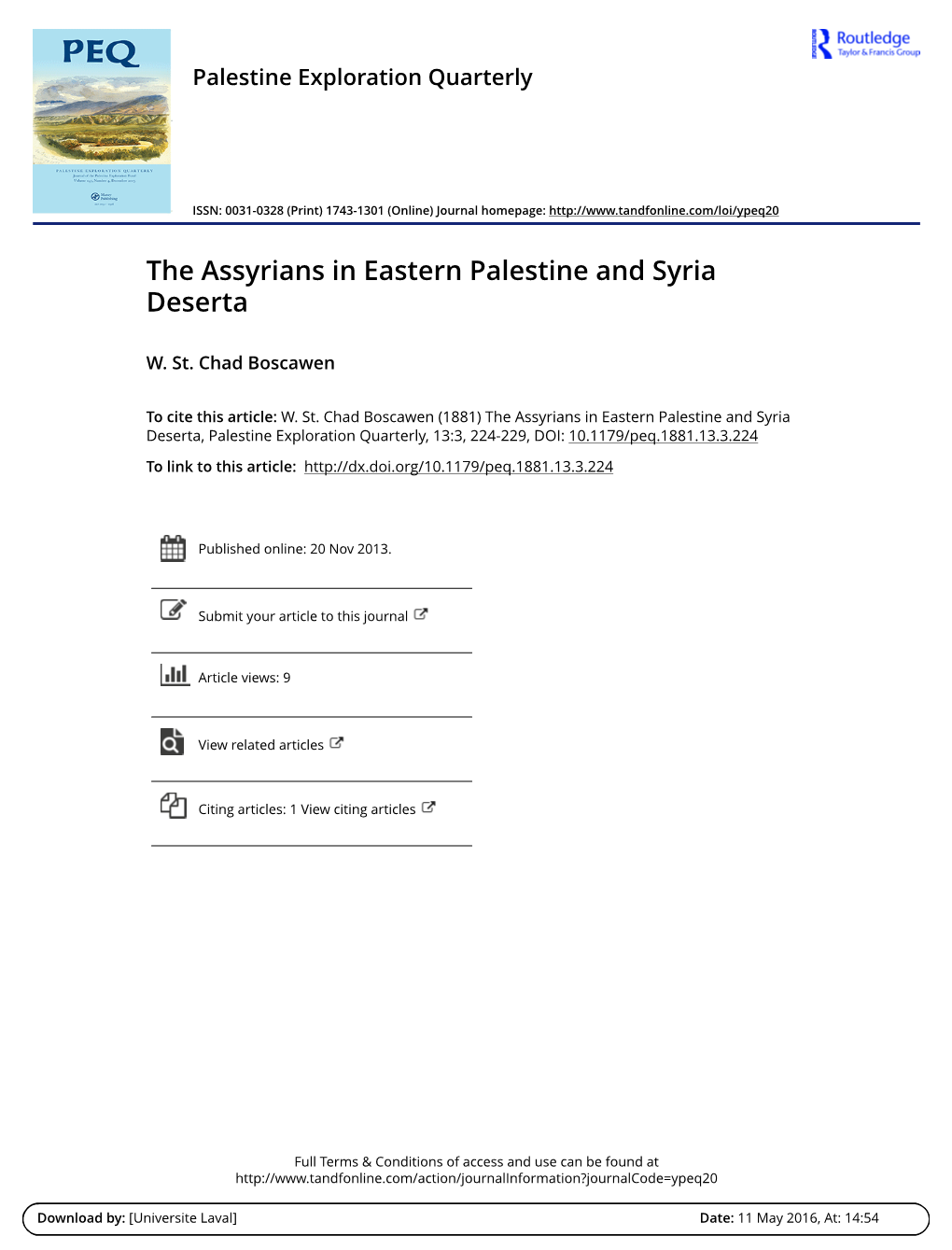 The Assyrians in Eastern Palestine and Syria Deserta
