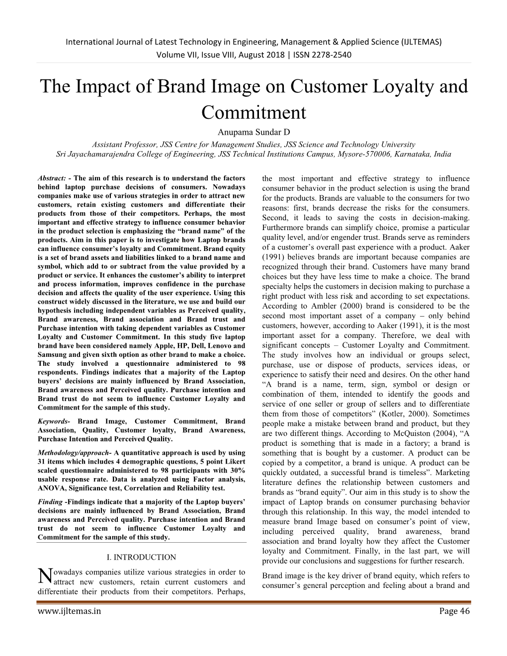 The Impact of Brand Image on Customer Loyalty and Commitment