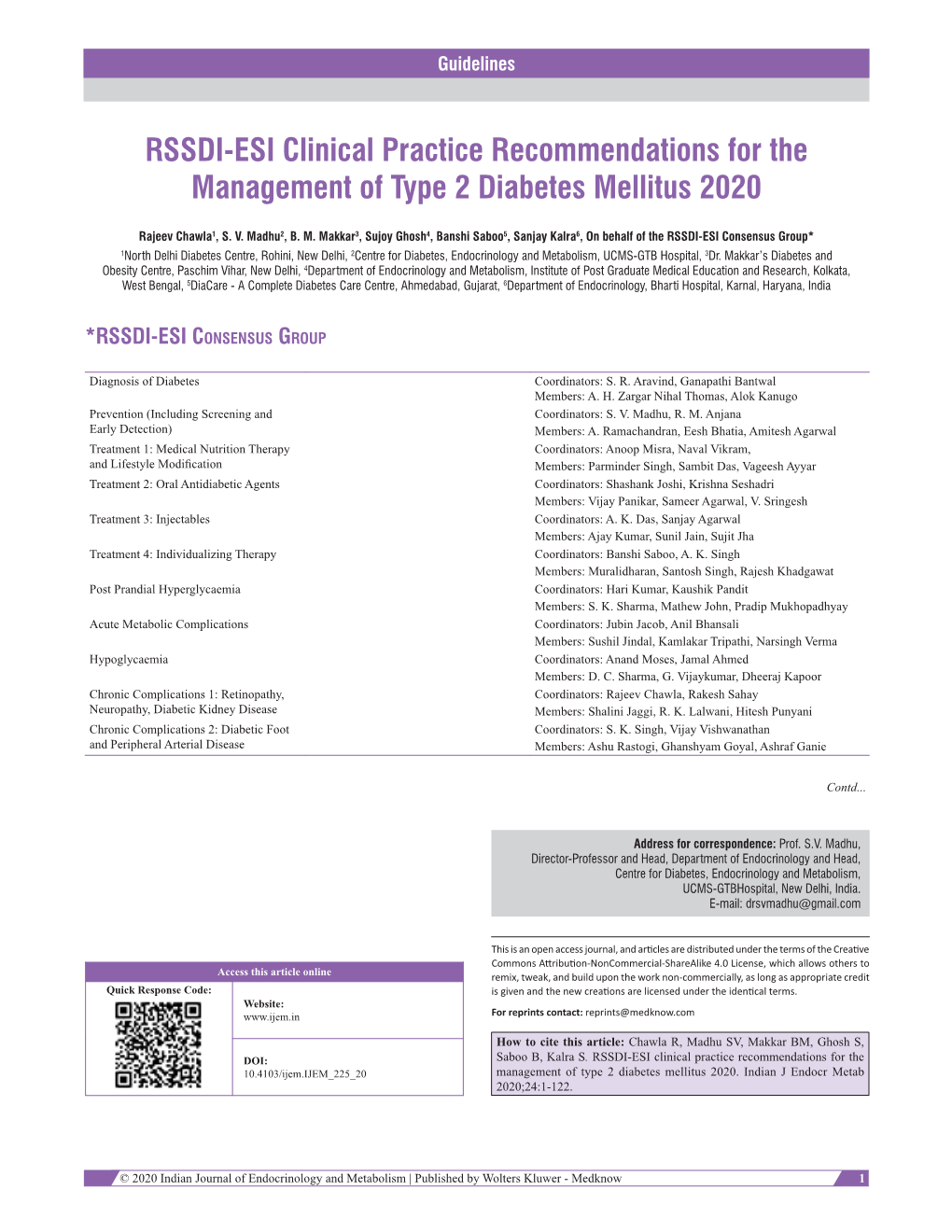 RSSDI-ESI Clinical Practice Recommendations for the Management of Type 2 Diabetes Mellitus 2020