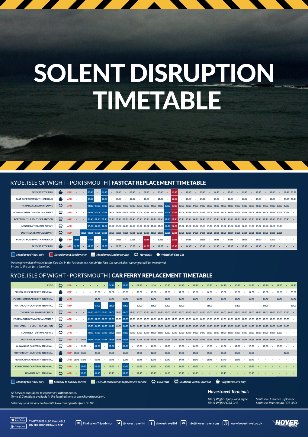 Ryde, Isle of Wight - Portsmouth | Fastcat Replacement Timetable