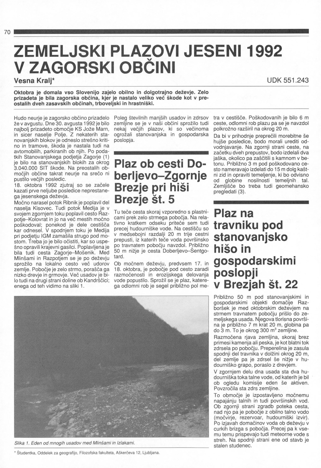 70 Zemeljski Plazovi Jesen11992 V Zagorski Občini