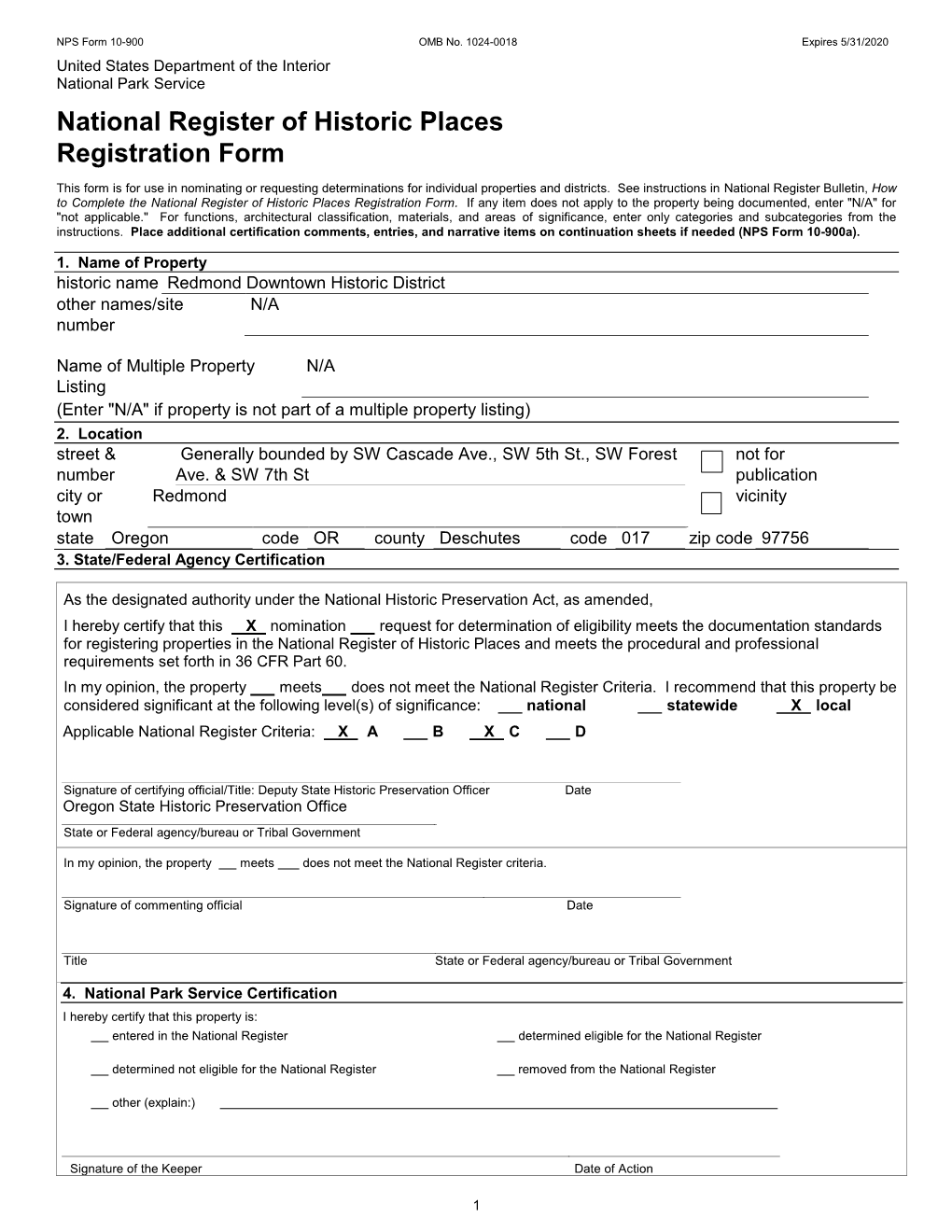 National Register of Historic Places Registration Form