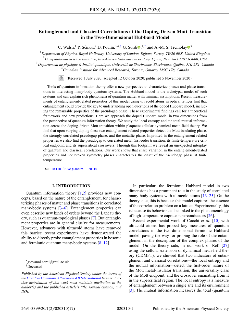 Entanglement and Classical Correlations at the Doping-Driven Mott Transition in the Two-Dimensional Hubbard Model