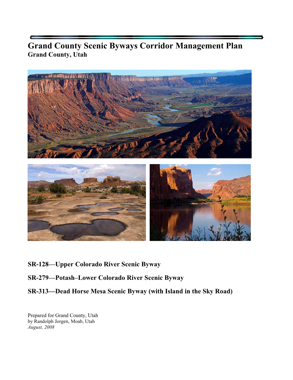 Scenic Byways Corridor Management Plan Grand County, Utah