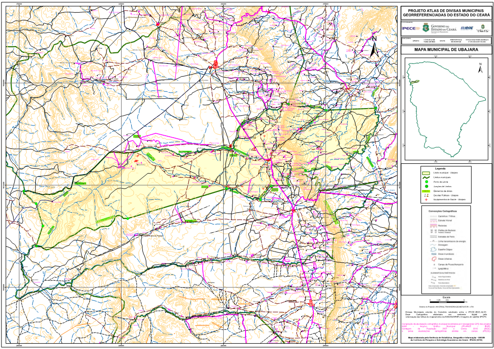 N Mm MAPA MUNICIPAL DE UBAJARA