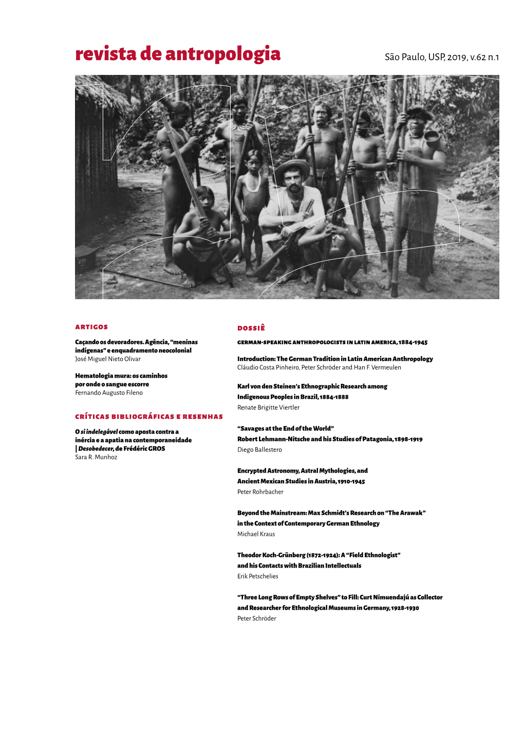 Revista De Antropologia São Paulo, USP, 2019, V.62 N.1