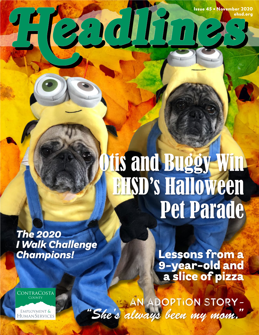 Otis and Buggy Win EHSD's Halloween Pet Parade