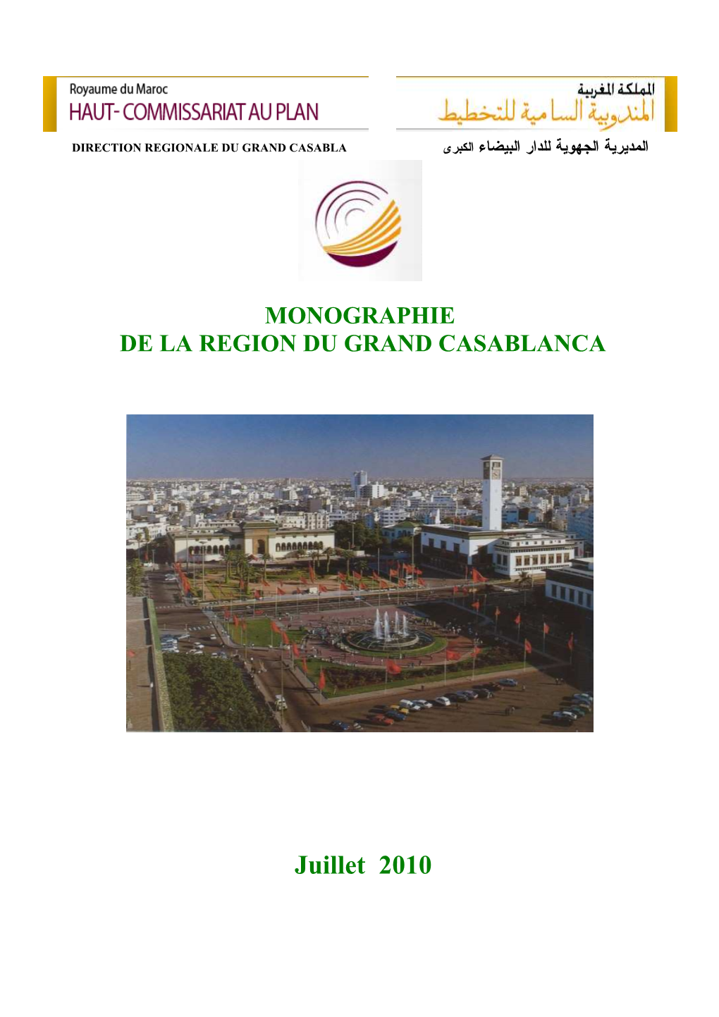 Monographie De La Région Du Grand Casablanca. 2010