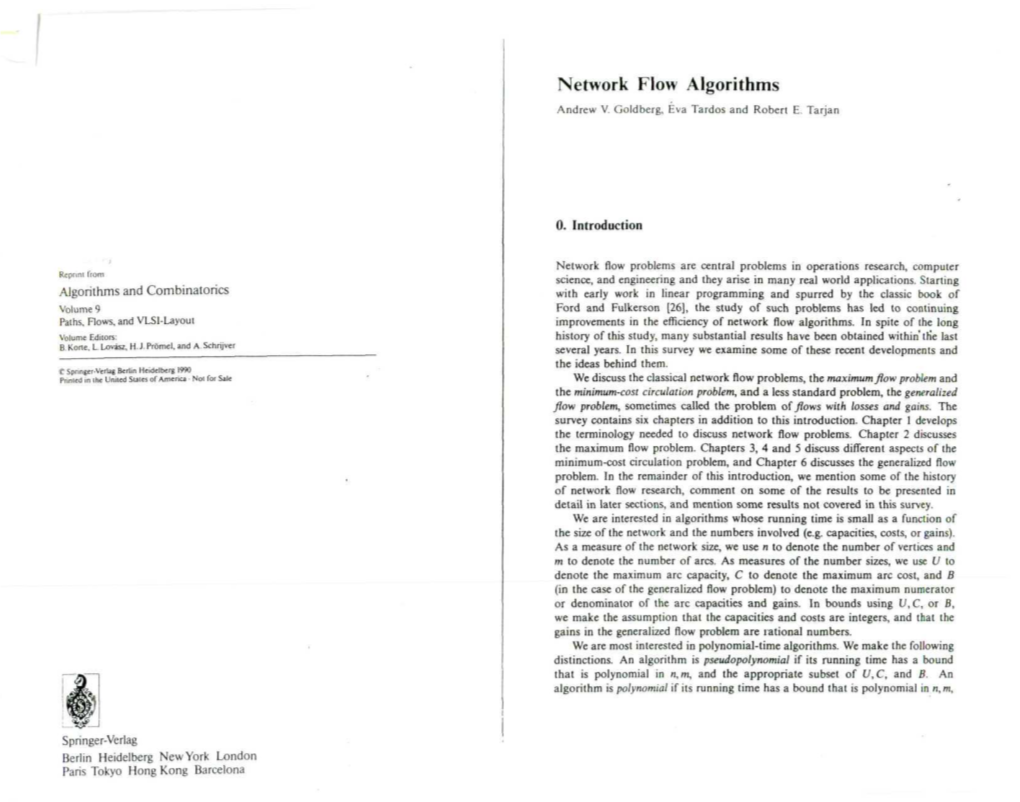 Network Flow Algorithms Andrew V