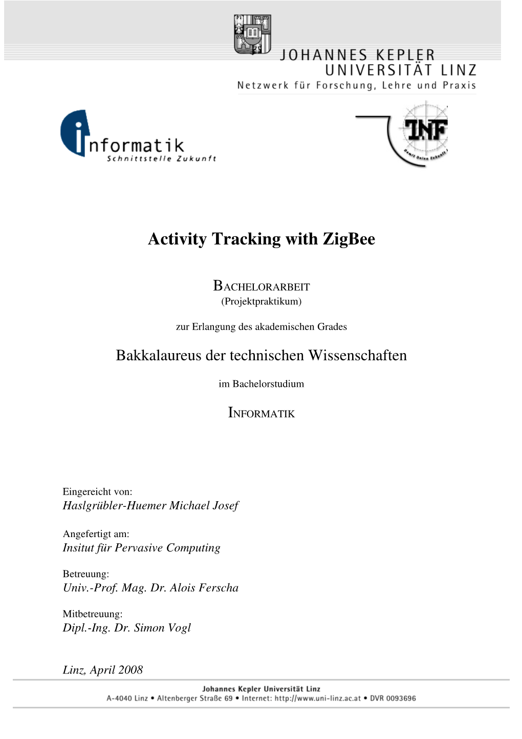 Activity Tracking with Zigbee