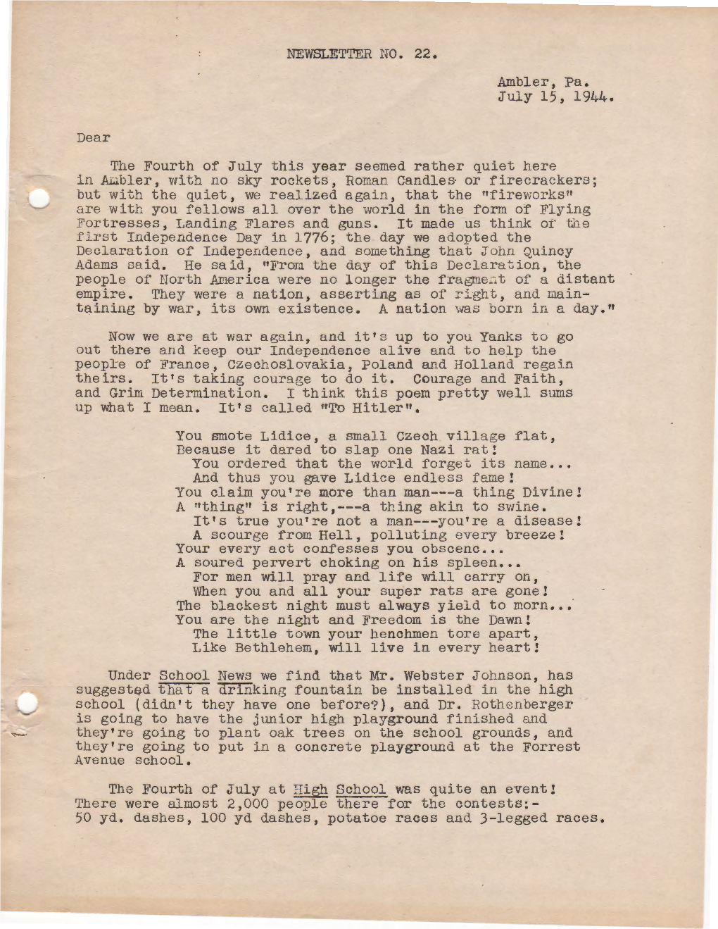 The King's Daughters Newsletters Part 5 July-September 1944