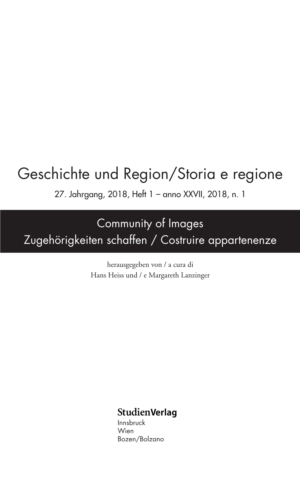 Geschichte Und Region/Storia E Regione 27