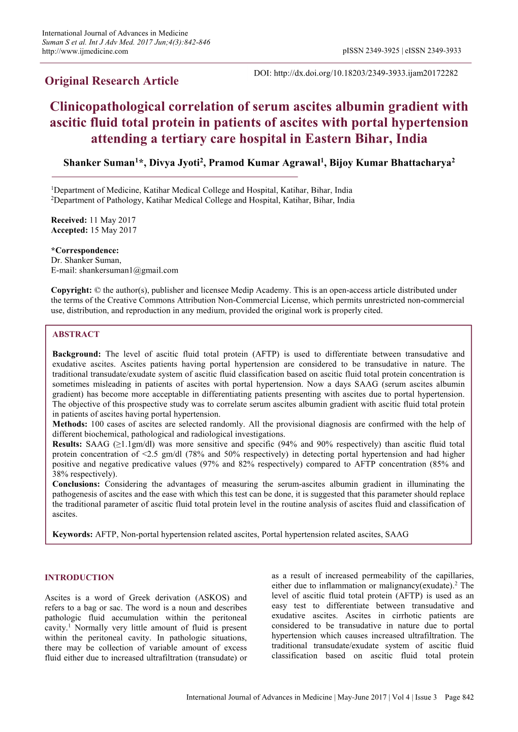 Clinicopathological Correlation of Serum Ascites Albumin Gradient With