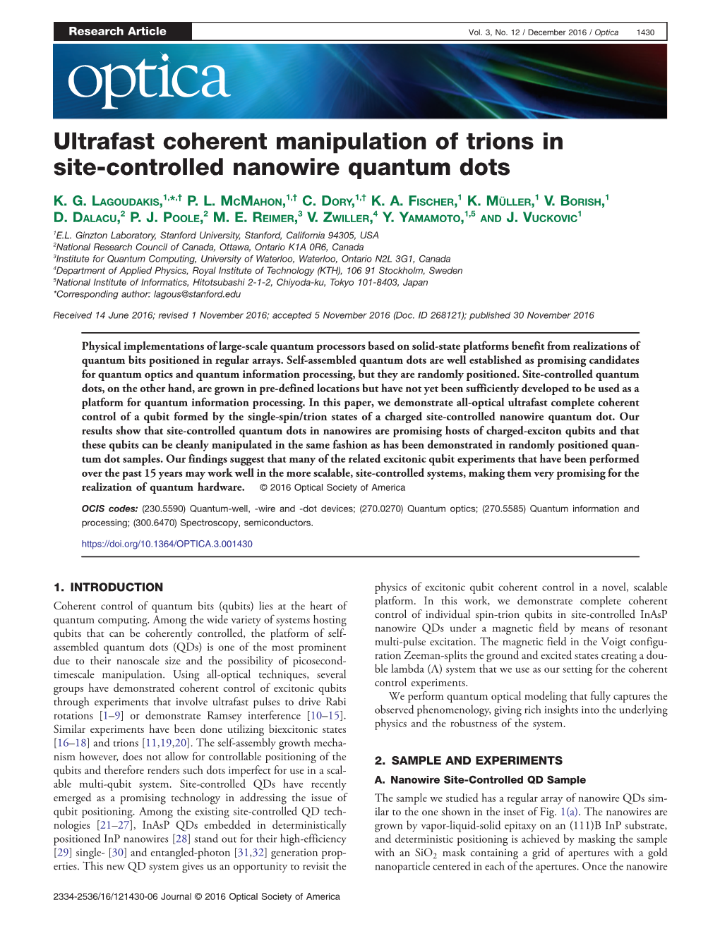 Ultrafast Coherent Manipulation of Trions in Site-Controlled Nanowire Quantum Dots