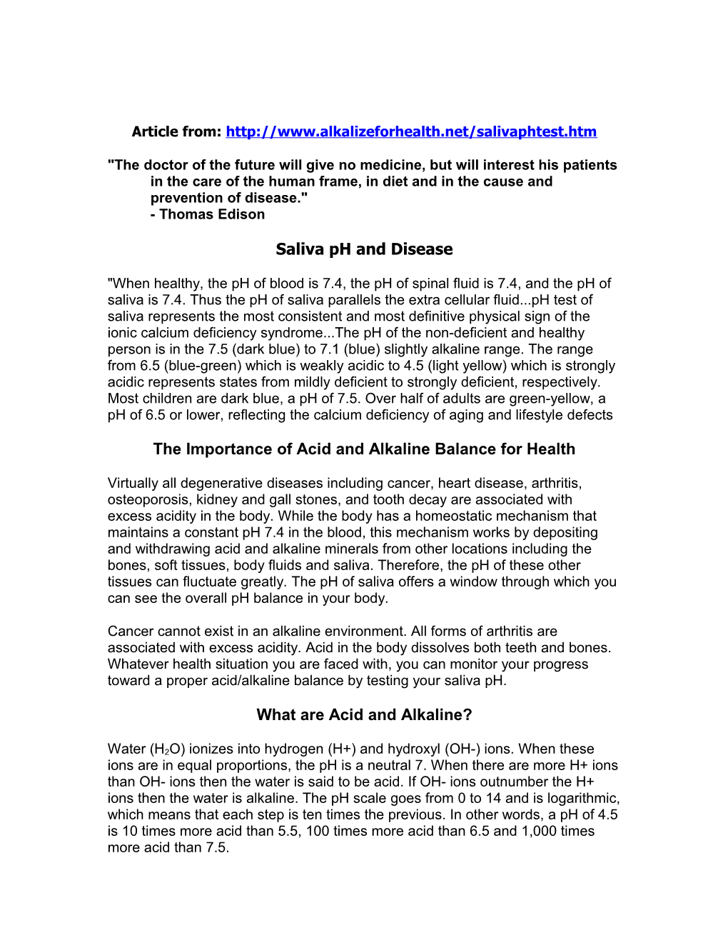 The Importance of Acid and Alkaline Balance for Health