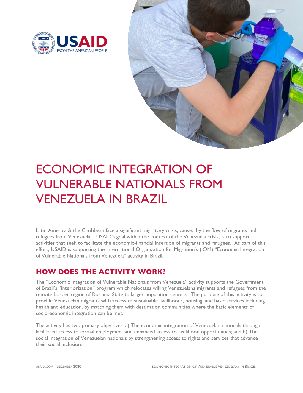 Economic Integration of Vulnerable Nationals from Venezuela in Brazil