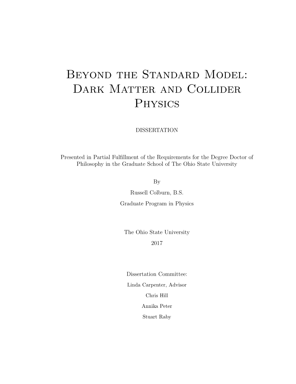 Dark Matter and Collider Physics