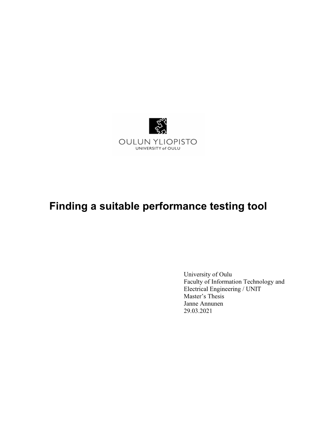 Finding a Suitable Performance Testing Tool