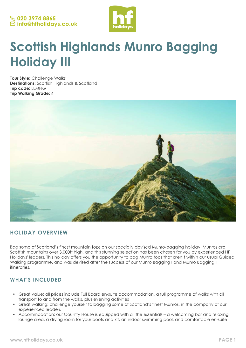 Scottish Highlands Munro Bagging Holiday III