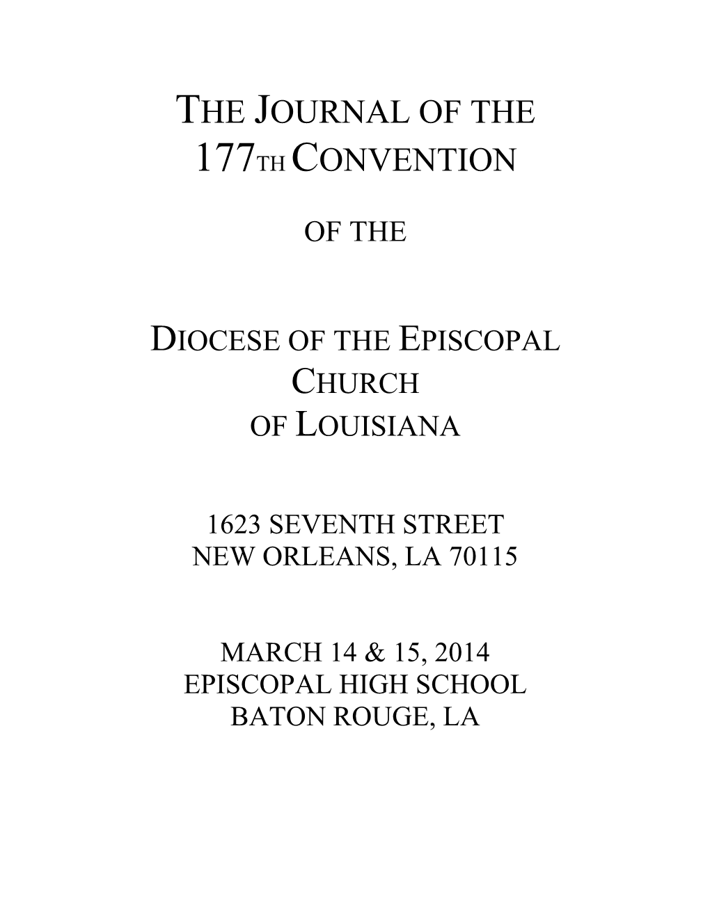 The Journal of the 177Th Convention