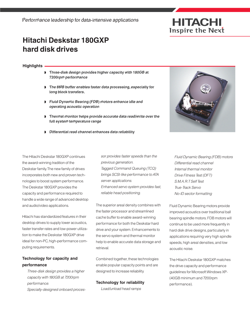 Hitachi Deskstar 180GXP Hard Disk Drives