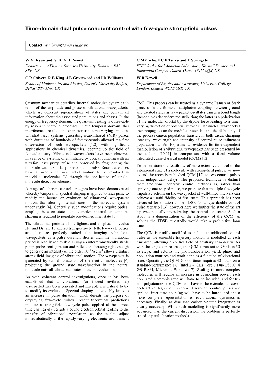 Time-Domain Dual Pulse Coherent Control with Few-Cycle Strong-Field Pulses