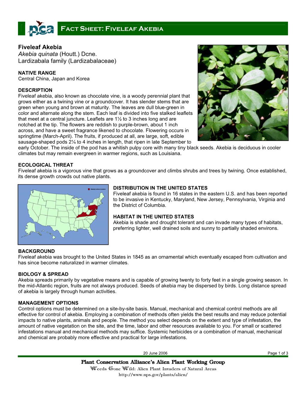 Plant Conservation Alliance®S Alien Plant Working Group