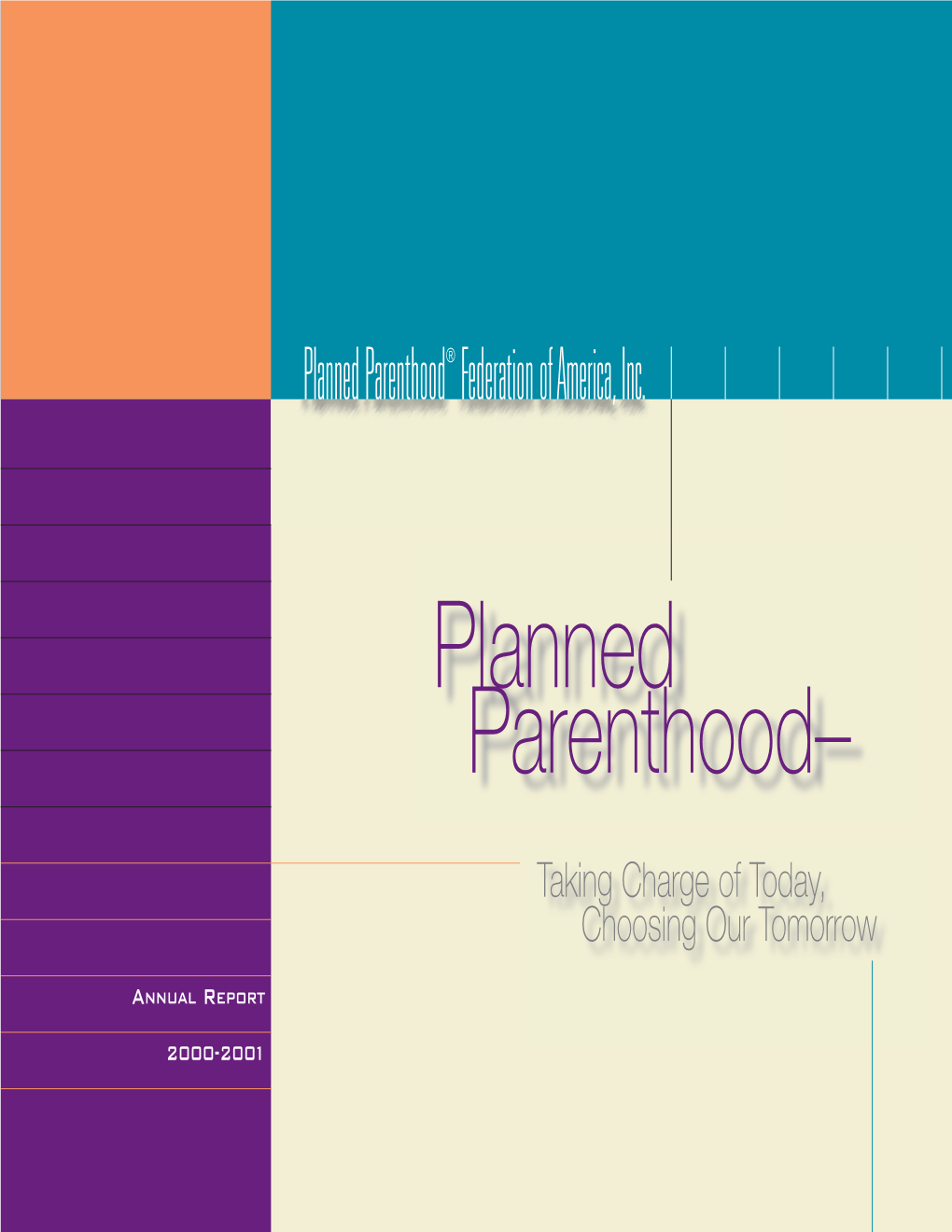 PPFA Annual Report, 2000-2001