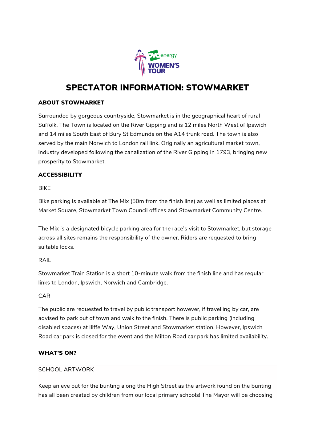 Spectator Information: Stowmarket
