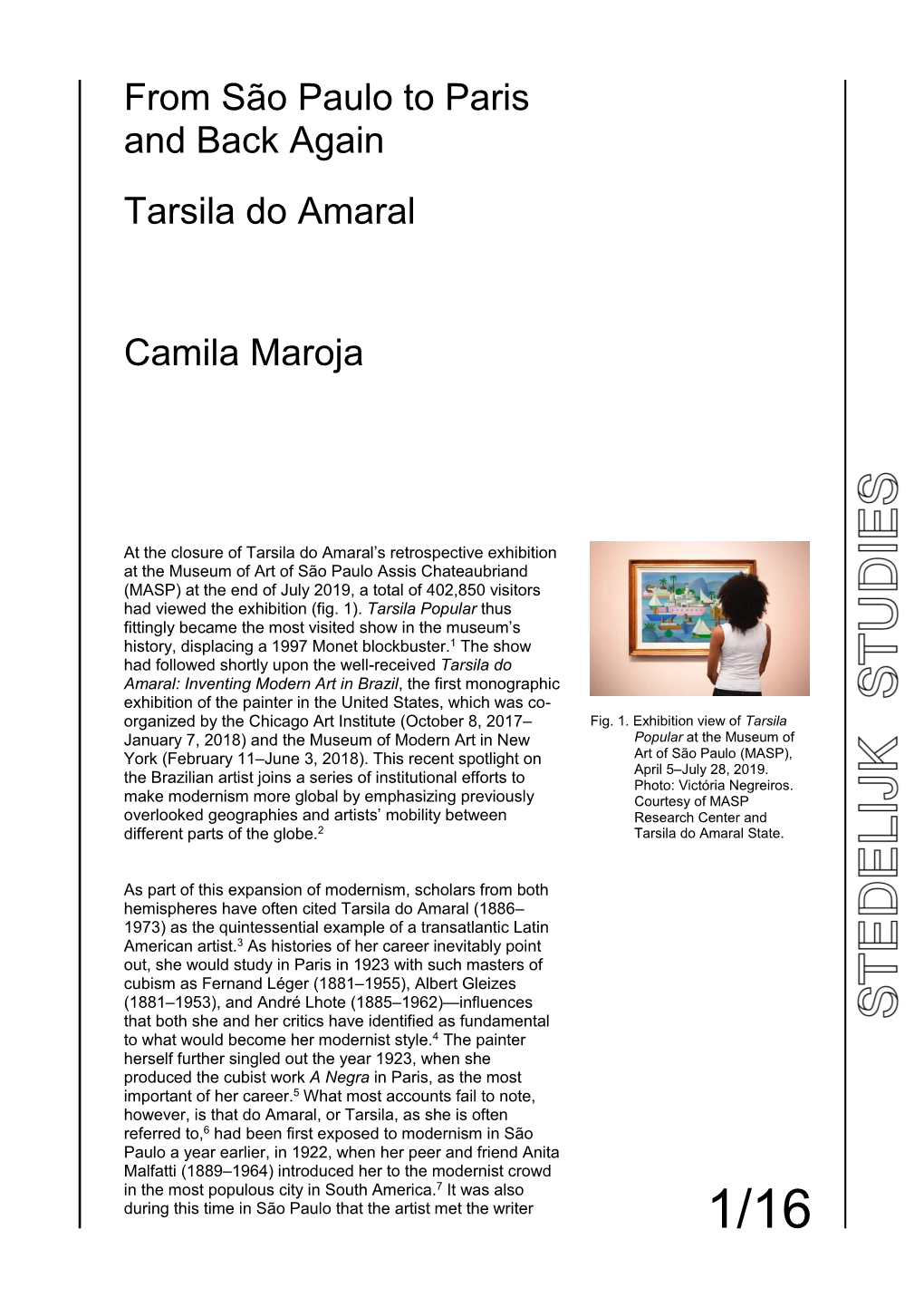 From São Paulo to Paris and Back Again Tarsila Do Amaral Camila Maroja