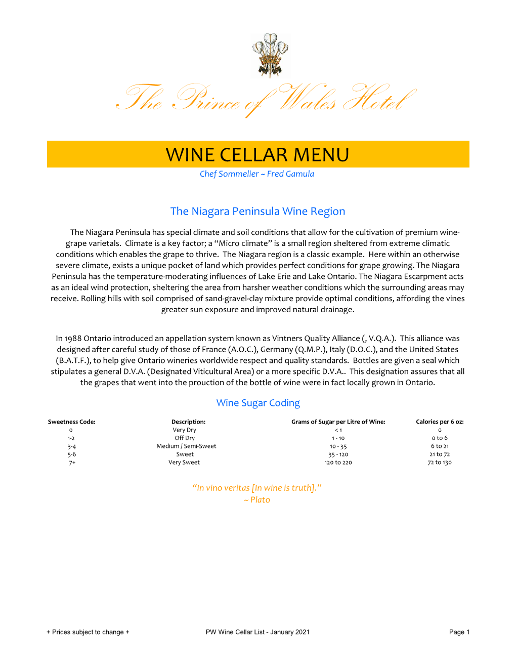 PW Wine Cellar List - January 2021 Page 1 by the GLASS