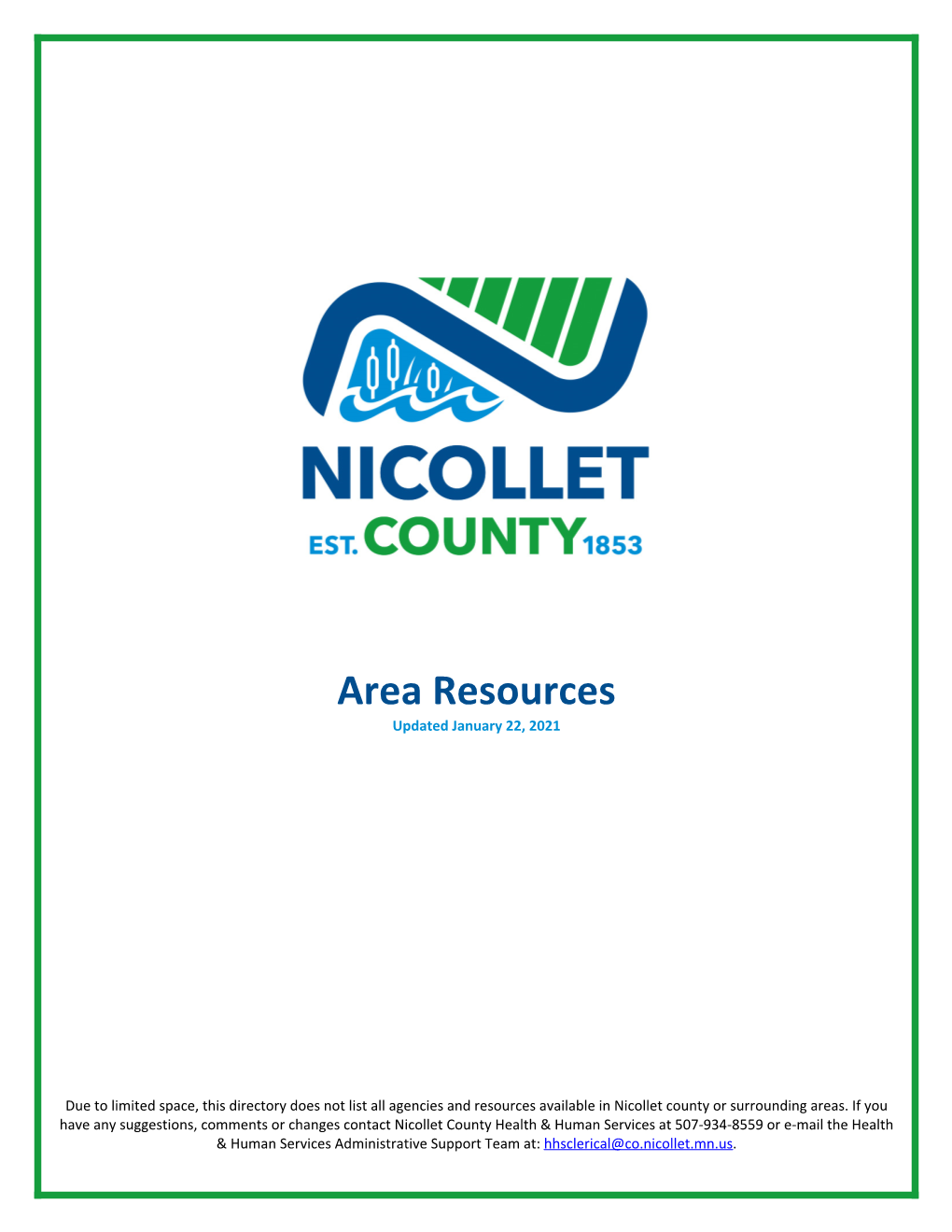 Nicollet County Area Resources