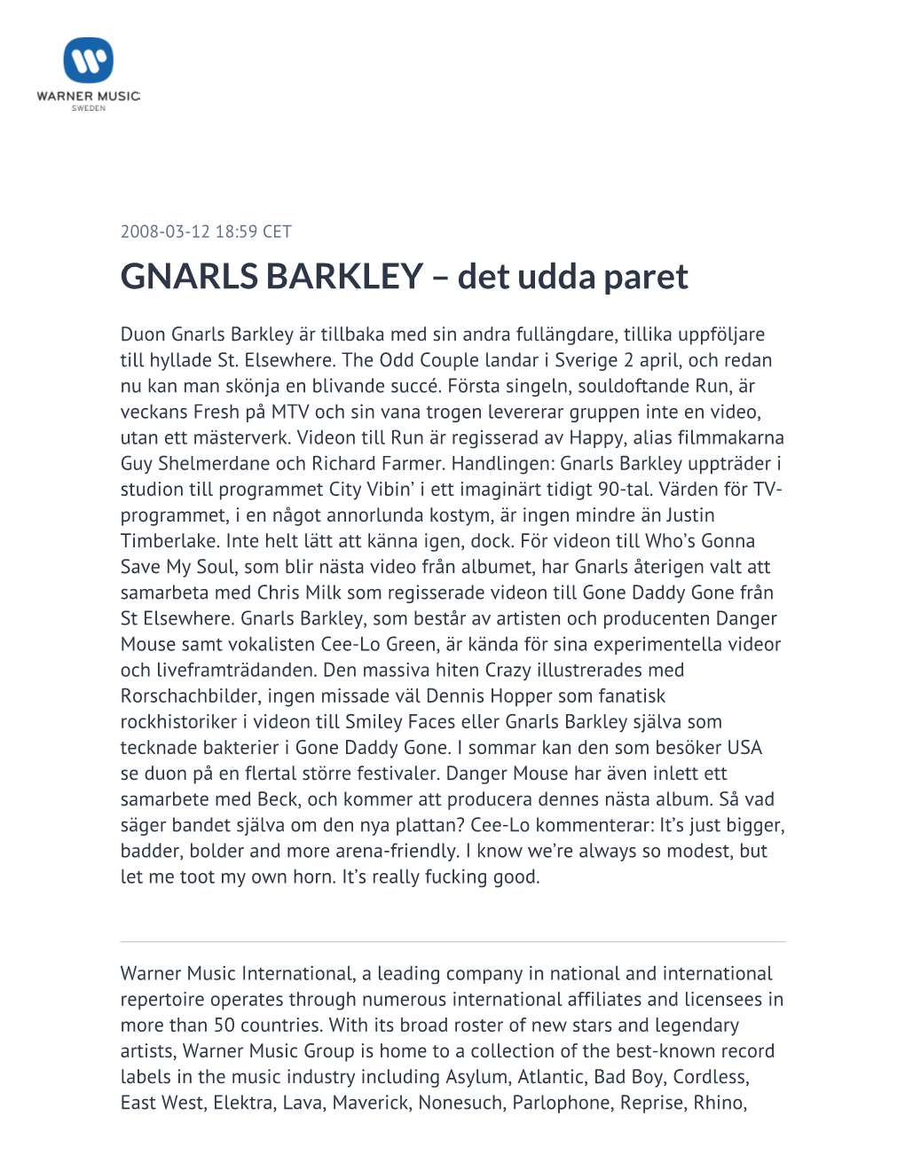 GNARLS BARKLEY – Det Udda Paret