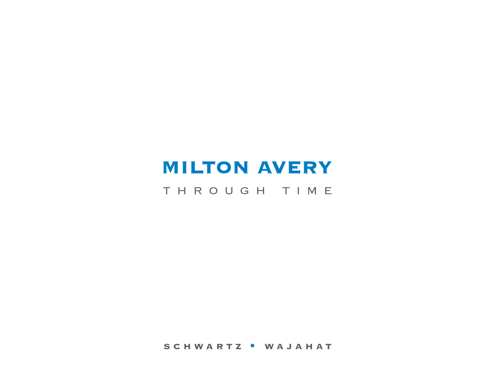 Milton Avery Through Time