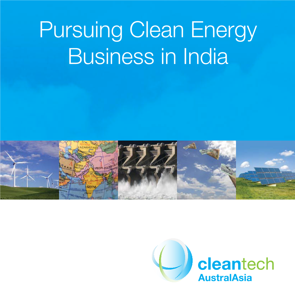 Pursuing Clean Energy Business in India