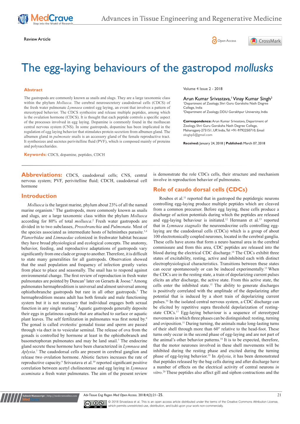 The Egg-Laying Behaviours of the Gastropod Mollusks
