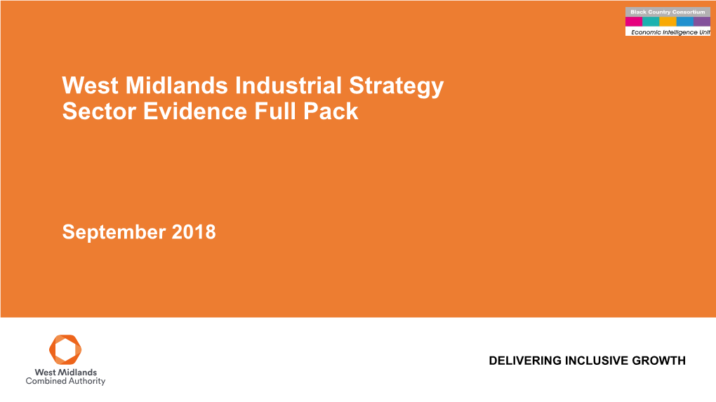 West Midlands Industrial Strategy Sector Evidence Full Pack