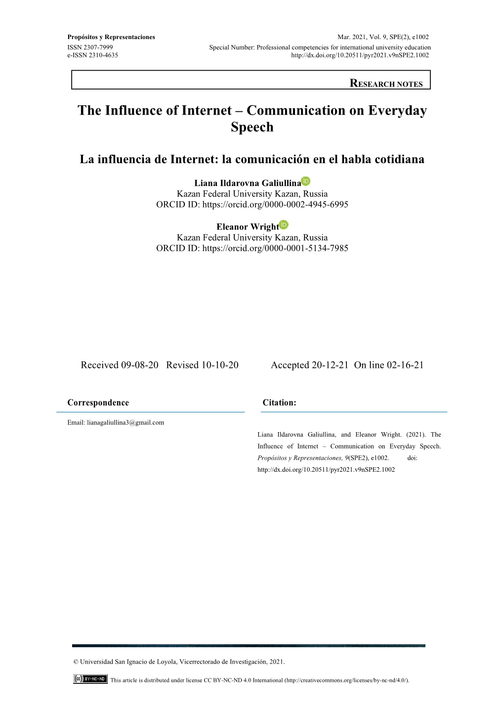 The Influence of Internet – Communication on Everyday Speech