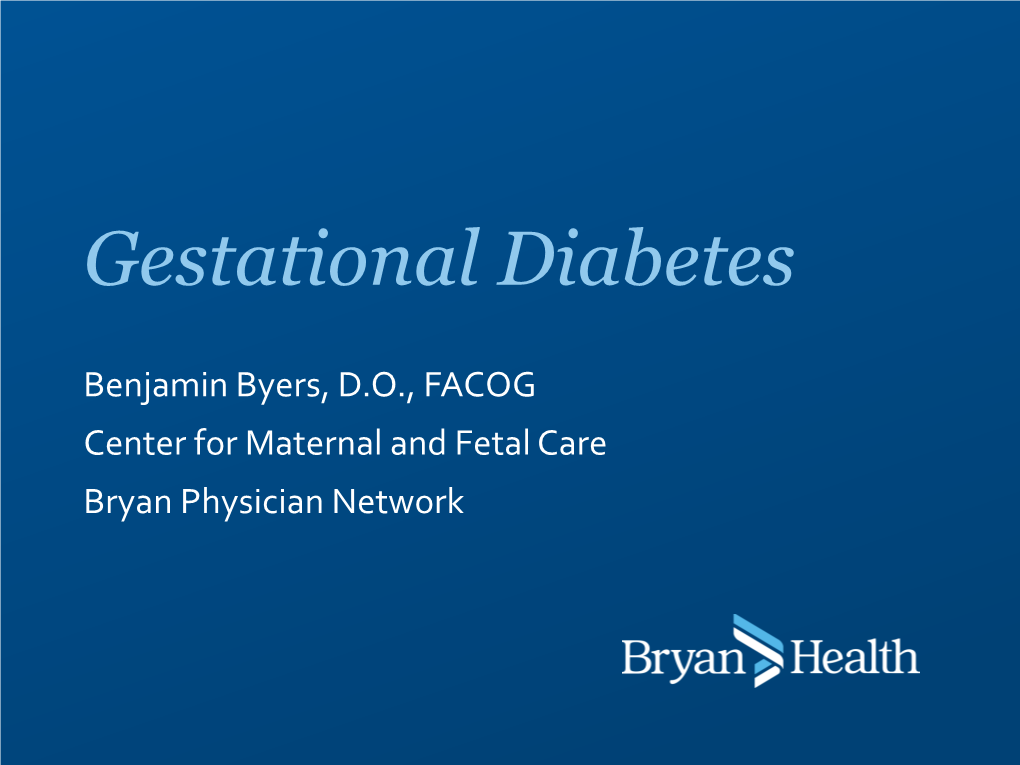 Gestational Diabetes