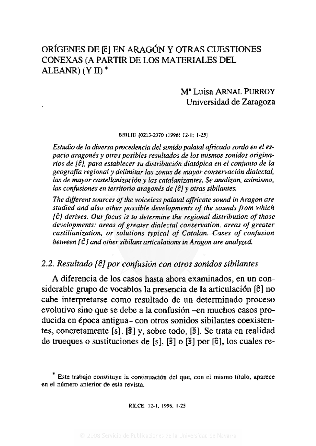 [C] EN ARAGÓN Y OTRAS CUESTIONES CONEXAS (A PARTIR DE LOS MATERIALES DEL ALEANR) (Y H) *