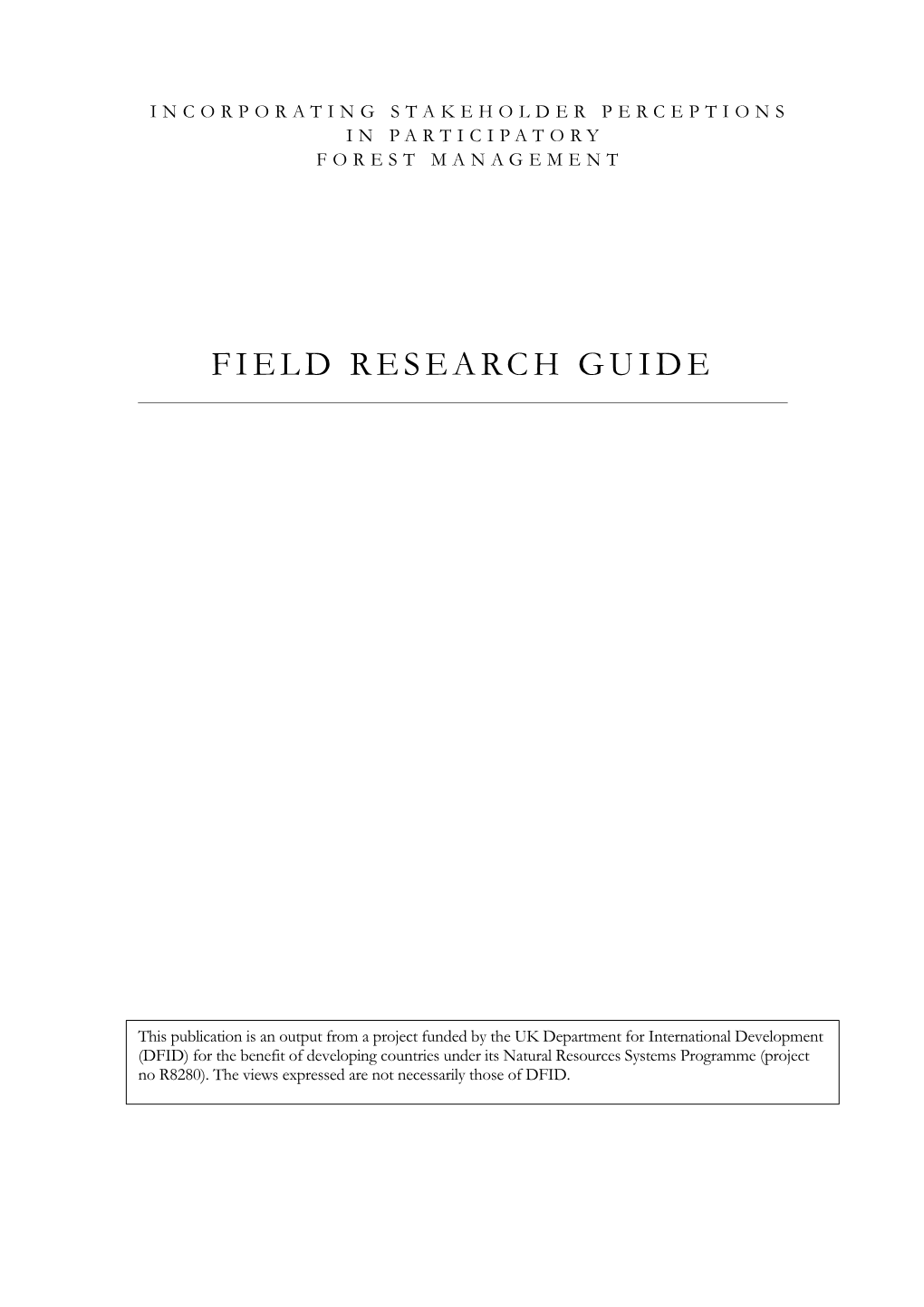 Field Research Guide